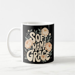 Mug Douce Maman Grace Typographie Florale Rétro Prune 