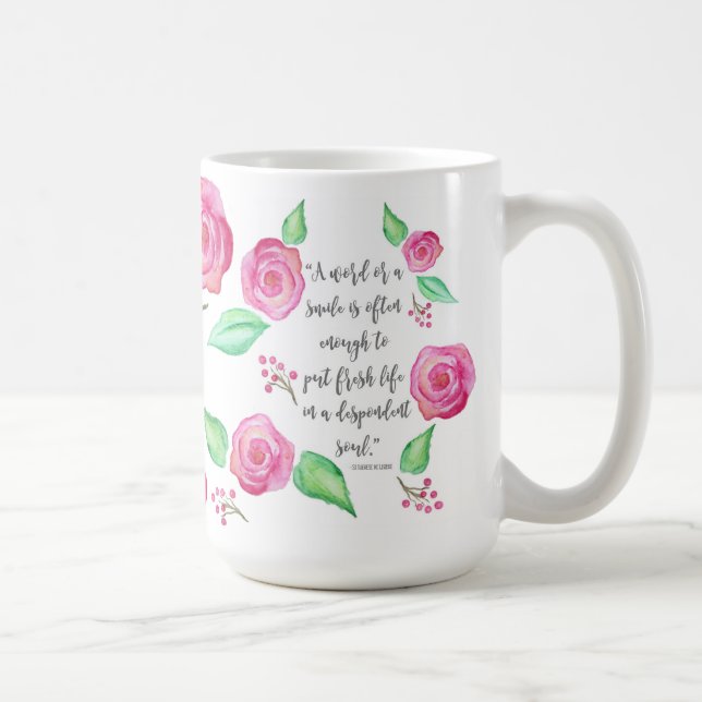 Mug Douche d'aquarelle de roses (Droite)
