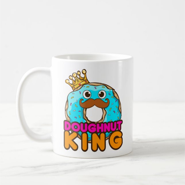Mug Doughnut King Donut Lover Hommes garçons (Gauche)