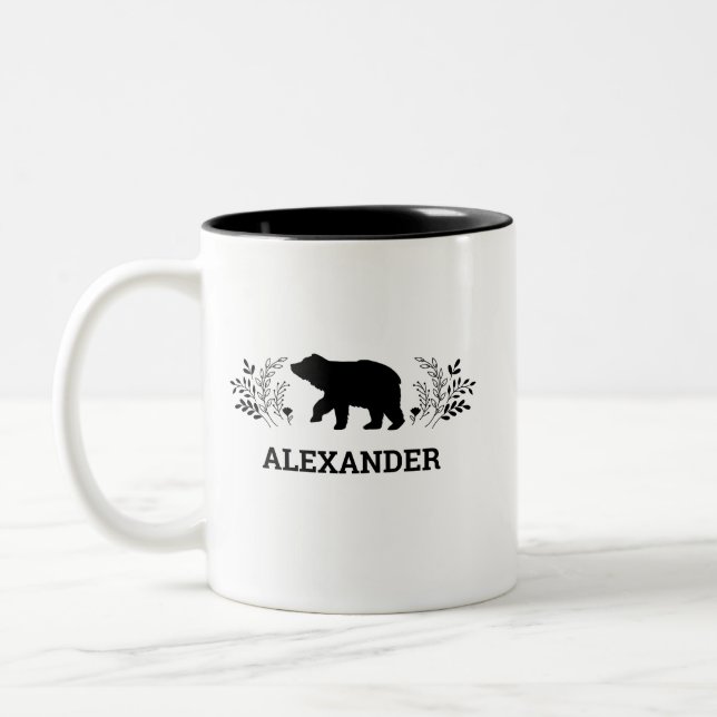 Mug d'ours noir blanc personnalisé (Gauche)