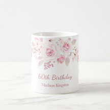 Doux Blush rose Floral 60e anniversaire de fête ca