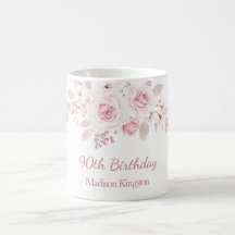 Doux Blush rose floral 90e anniversaire cadeau de 