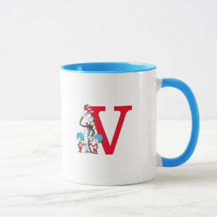 Mug Dr. Seuss Chapeau Chat, Chose Une Monogramme V
