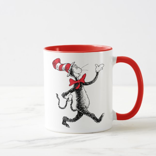 Mug Dr Seuss | Chat dans la marche des chats Casquette (Droite)