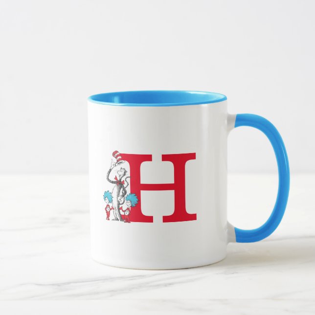 Mug Dr. Seuss Chat dans le Casquette, Chose Un Monogra (Droite)