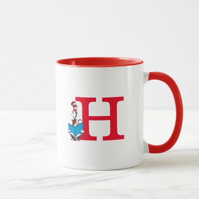 Mug Dr. Seuss Chat dans le Casquette - Lecture Monogra (Droite)