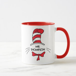 Mug Dr Seuss   Chat dans le Casquette Nom de l'enseign