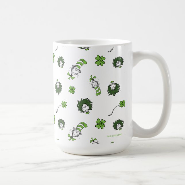 Mug Dr Seuss | Chat dans le Motif Casquette Clover (Droite)