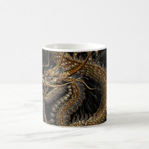 Mug Dragon chinois dans le brun texturisé