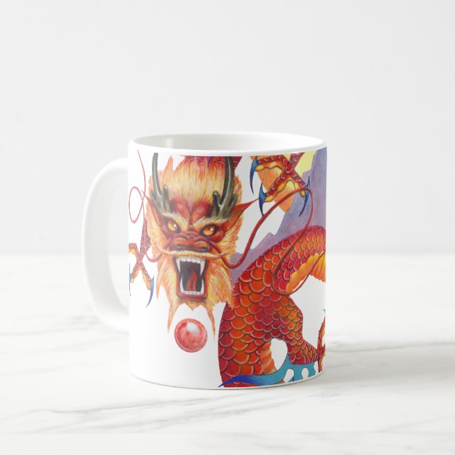 Mug Dragon chinois rouge (Devant gauche)