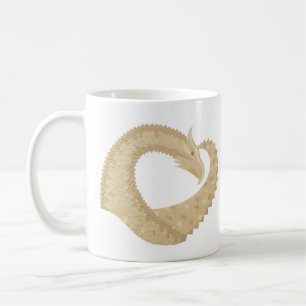 Mug Dragon de coeur de grès sur blanc