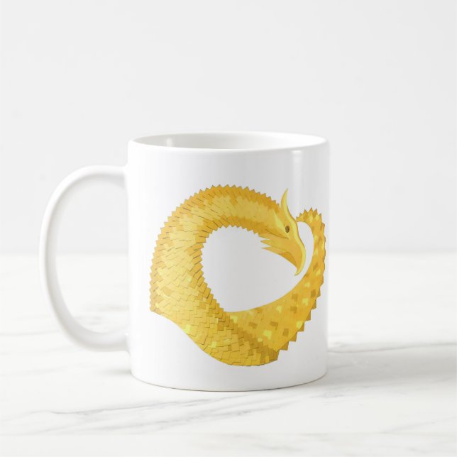 Mug Dragon de coeur jaune sur blanc (Gauche)