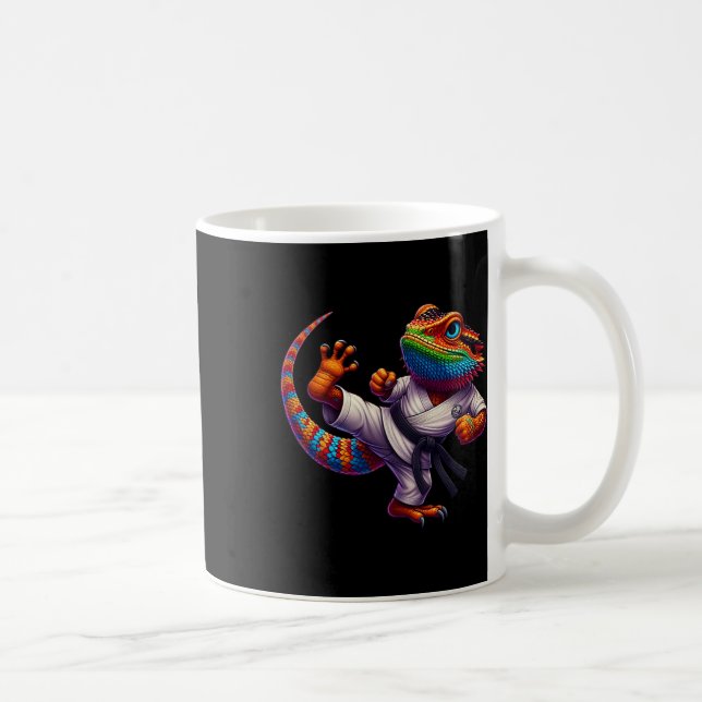 Mug Dragon Drôle À Haut Kick Karate Samurai Ninj (Droite)