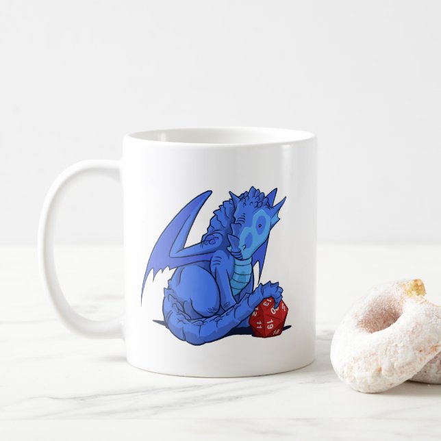 Mug Dragon du bleu D20 (Avec donut)