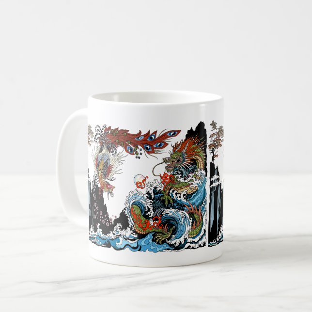 Mug Dragon et Feng Huang. Illustration par Insima (Devant gauche)