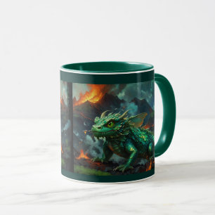 Mug Dragon hawaïen se réchauffant sur la lave