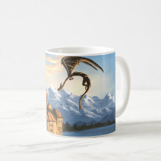 Mug Dragon Imaginaire au-dessus du château
