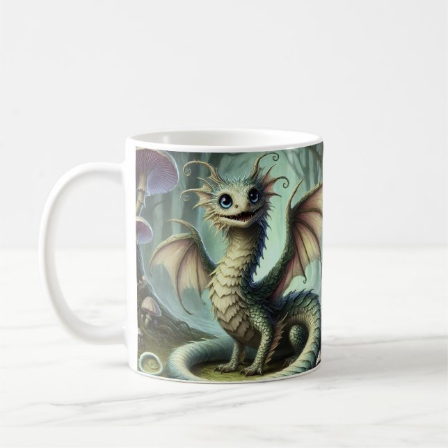 Mug Dragon Jabberwocky Cute Imaginaire Créature Art (Gauche)
