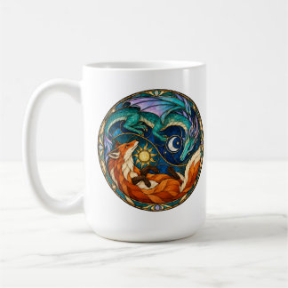 Mug Dragon Renard Soleil Lune Verre Cathédrale