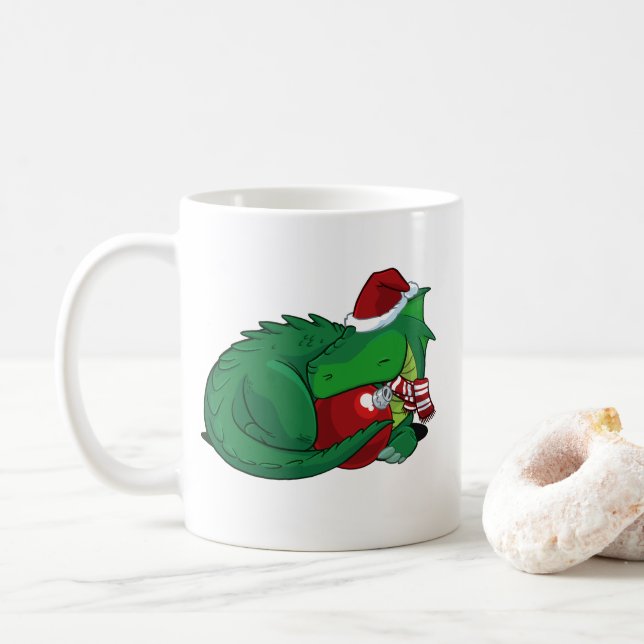 Mug Dragon vert - édition de Noël (Avec donut)