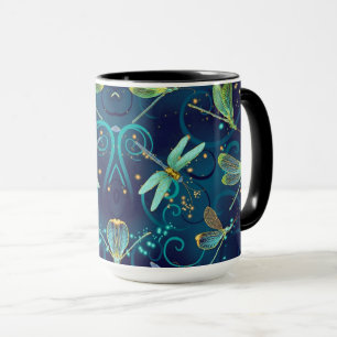 Mug Dragonflies Turquoise Combo de 15 oz