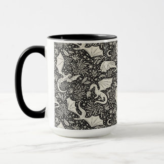 Mug Dragons lunaires dans la nuit - crème sur noir
