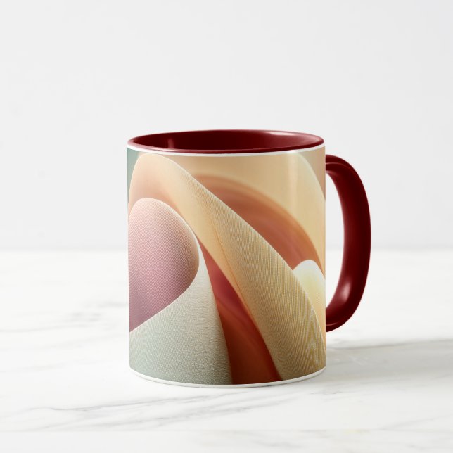Mug Drapé abstrait avec dégradé pastel fluide (Devant droit)