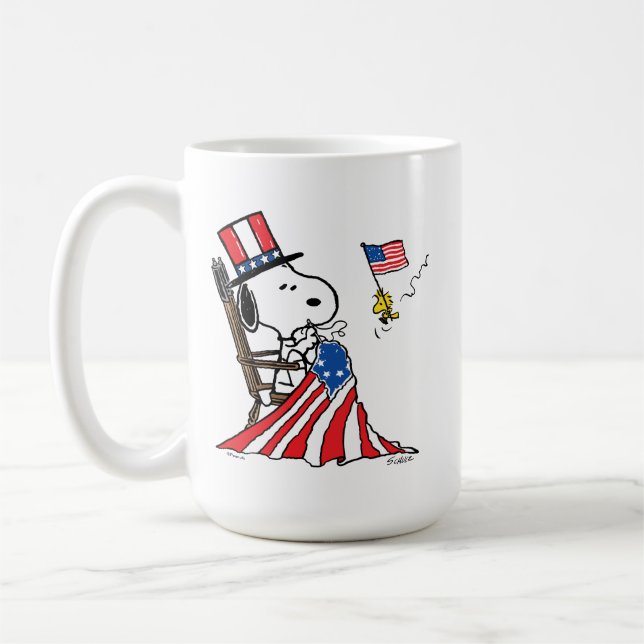 Mug Drapeau 4 juillet à coudre Snoopy (Gauche)