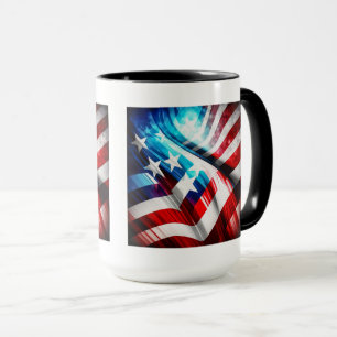 Mug Drapeau Abstrait américain classique Mug, 15 oz de