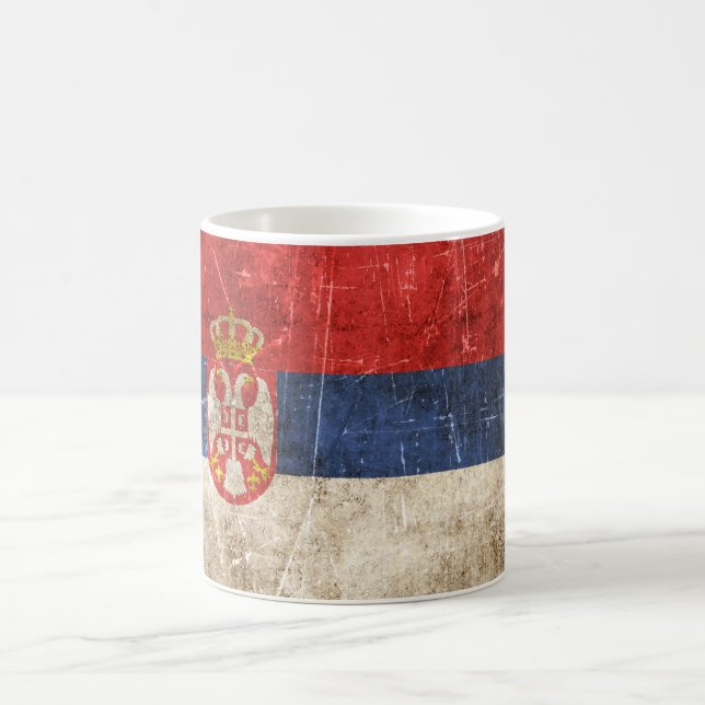 Mug Drapeau âgé et rayé de cru de la Serbie (Centre)