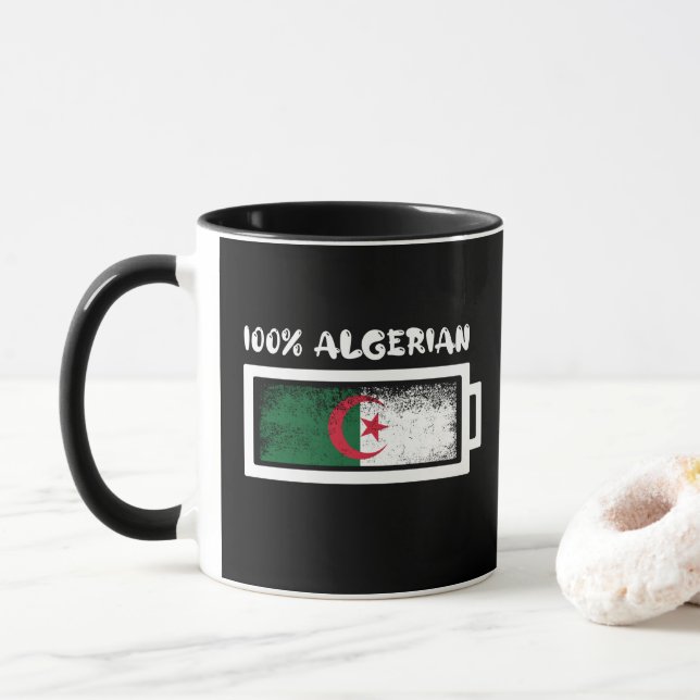 Mug Drapeau algérien à 100 % (Avec donut)