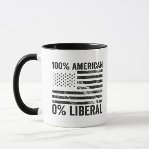 Mug Drapeau américain 100% américain 0% libéral républ