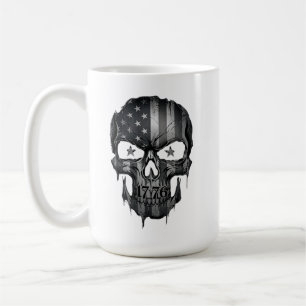Mug Drapeau américain 1776 Crâne de patriote USA 250e