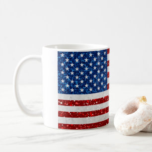 Mug Drapeau américain 4 juillet Parties scintillant