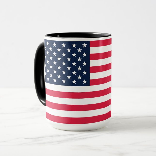 Mug Drapeau américain 50 étoiles : vieilles étoiles de (Devant gauche)