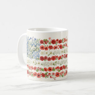 Mug Drapeau américain aquarelle personnalisé magnifiqu