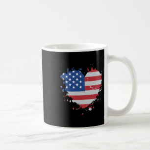 Mug Drapeau américain coeur 4 juillet américain P