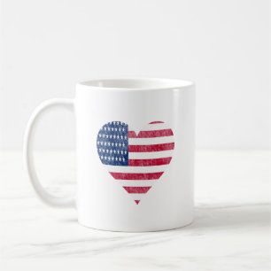 Mug Drapeau américain dans le cœur