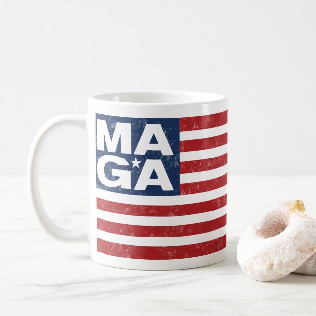 Mug Drapeau américain de MAGA (Avec donut)