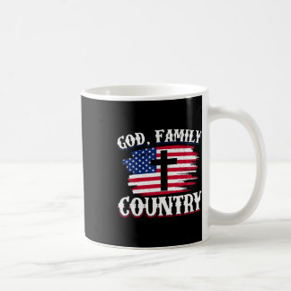 Mug Drapeau américain Dieu Famille Pays Croix chrétien