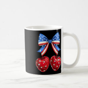 Mug Drapeau Américain Drôle Cherry Coquette Bow 4 Juil