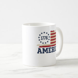Mug Drapeau Américain en détresse de 1776 Vintage