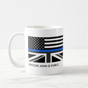 Mug Drapeau américain et britannique Thin Blue Line pe