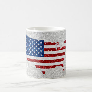 Mug Drapeau américain étoiles et bandes scintillantes