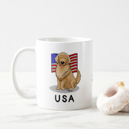 Mug Drapeau américain Golden Retriever Chien Patriotiq