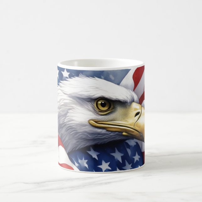 Mug Drapeau américain Liberté Aigle Motivationnel Insp (Centre)