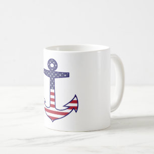 Mug Drapeau américain patriotique Ancre nautique