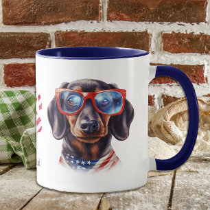 Mug Drapeau américain patriotique Dachshund Chien