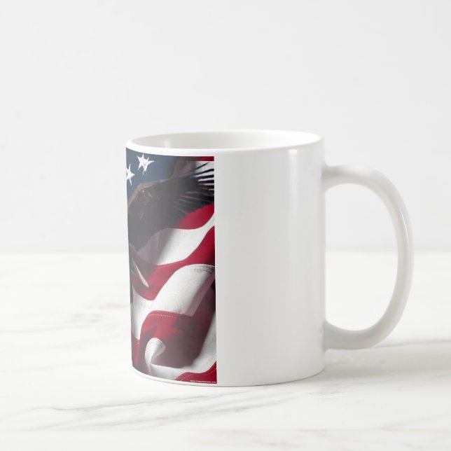 Mug Drapeau américain patriotique d'Eagle (Droite)