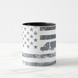 Mug Drapeau américain personnalisé avec semi-remorque